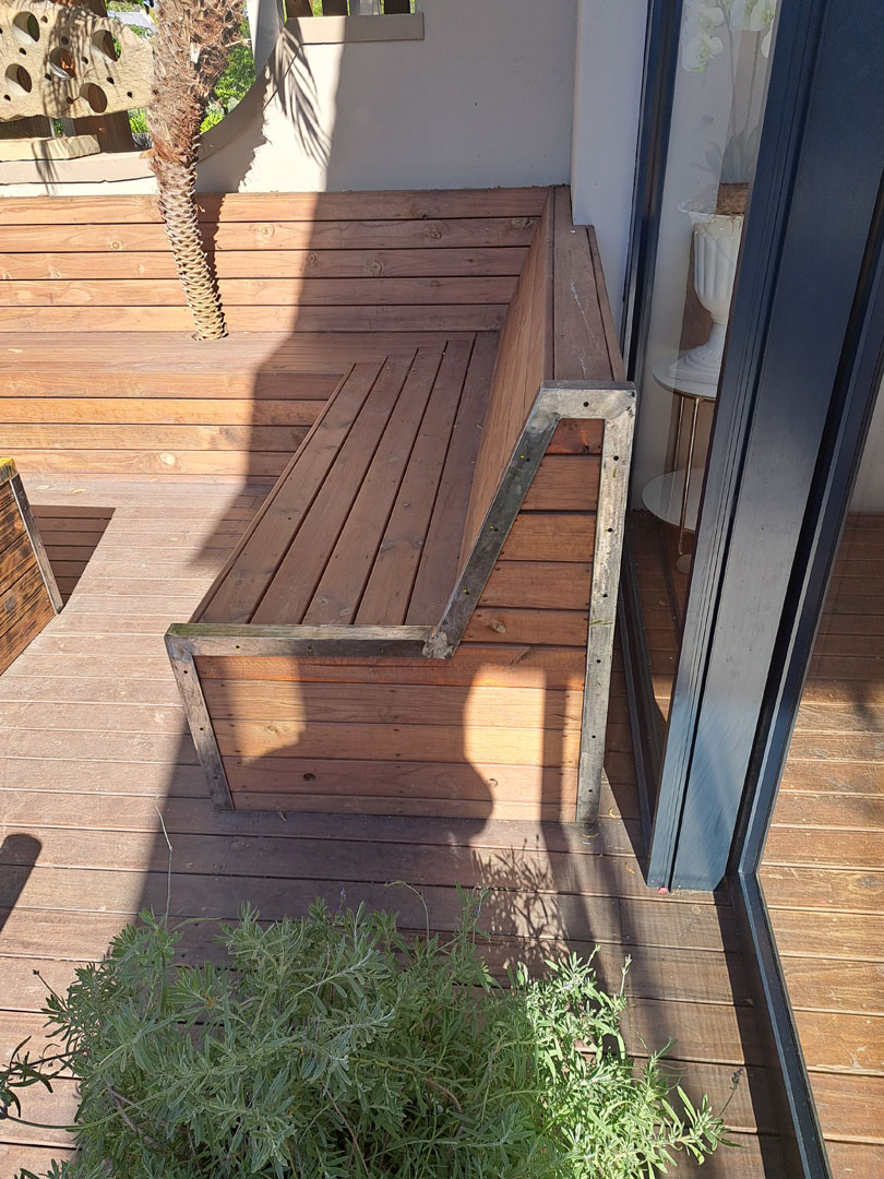 Bench with steel edging